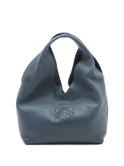 Pre-owned Loewe 2000-2015 Dunas Leather Tote Bag In Blue