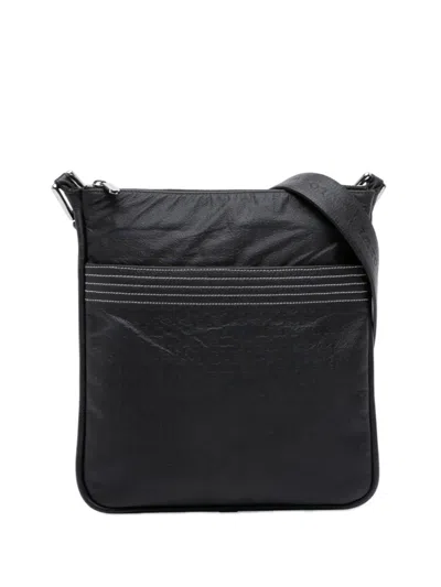 Pre-owned Loewe 2000-2025 Embossed Anagram Coated Canvas Repeat Crossbody Bag In Black