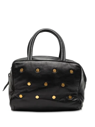 Pre-owned Loewe 2000-2025 Leather Anagram Studs Handbag In Black