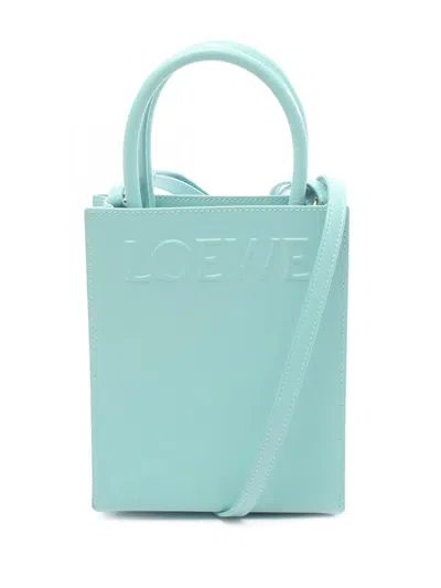 Pre-owned Loewe 2000-2025 Leather Standard A5 Tote Satchel In Blue
