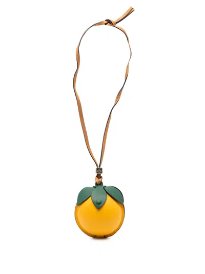 Pre-owned Loewe 2000-2025 Mini Leather Lemon Pouch Shoulder Bag In Yellow