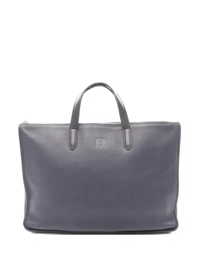 Pre-owned Loewe 2000 Toledo Briefcase In Blue