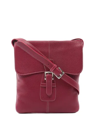 Pre-owned Loewe 2000-2010 Calf Leather Crossbody Bag In Red