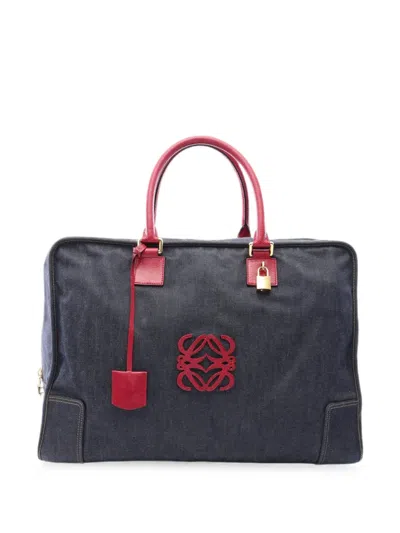 Pre-owned Loewe 2000-2010 Denim Amazona 50 Travel Bag In Blue