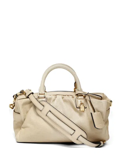 Pre-owned Loewe 2000-2010s Boston Leather Tote Bag In Neutral