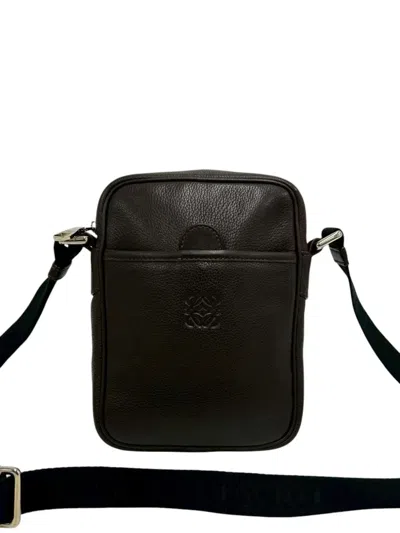Pre-owned Loewe 2000-2025 Leather Anagram Crossbody Bag In Brown