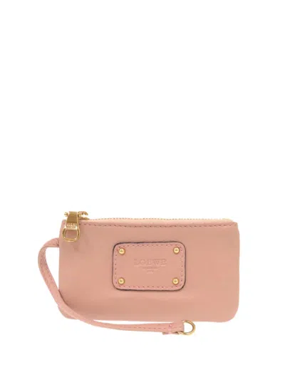 Pre-owned Loewe 2000-2025 Nappa Coin Pouch In Pink