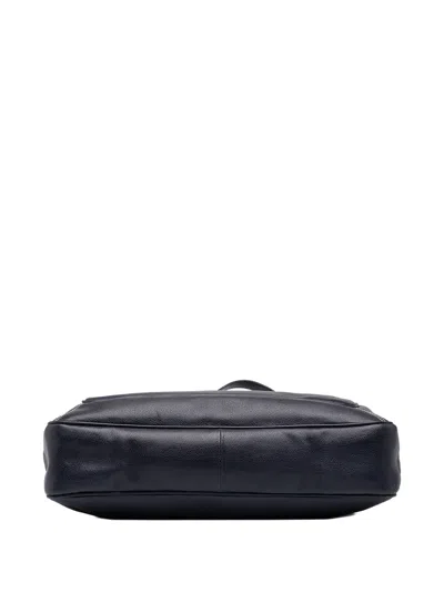 Pre-owned Loewe 2000-2026 Leather Anagram Satchel In Black