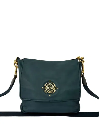 Pre-owned Loewe 2000-2026 Leather Anagram Satchel In Blue