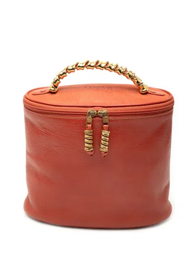 Pre-owned Loewe 2000-2026 Leather Velasquez Twist Vanity Bag In Orange
