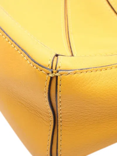 Pre-owned Loewe 2000-2026 Mini Calfskin Puzzle Satchel In Yellow