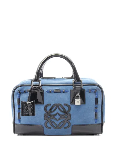 Pre-owned Loewe 2000s 28 Amazona Tote Bag In Blue