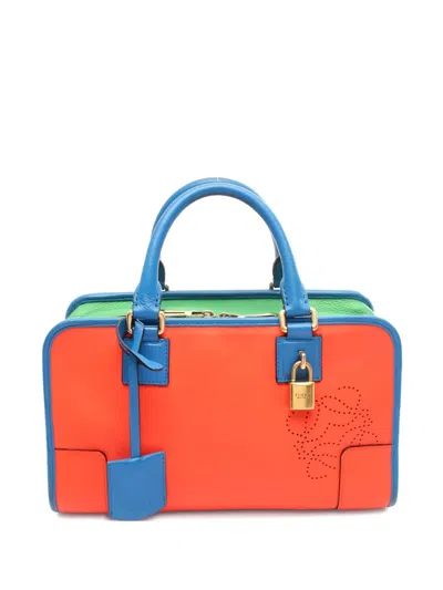 Pre-owned Loewe 2000s Amazona 28 Limited Edition Leather Tote Bag In Red