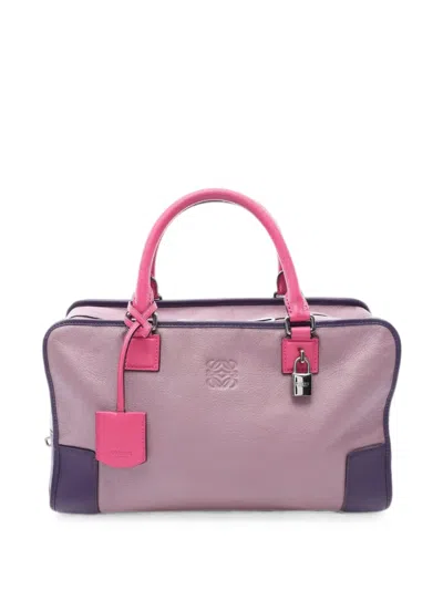 Pre-owned Loewe 2000s Amazona 36 Holdall Bag In Purple