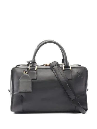 Pre-owned Loewe 2000s Amazona 36 Leather Tote Bag In Black