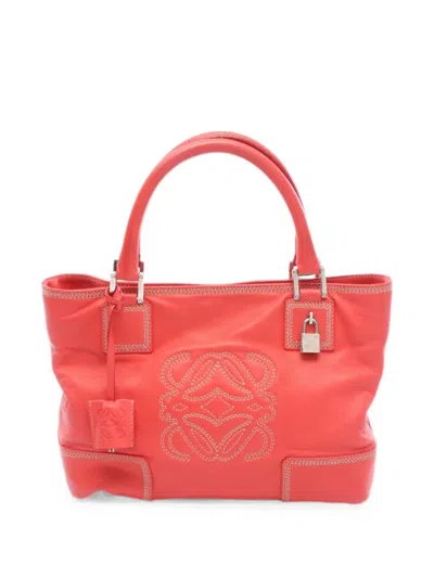 Pre-owned Loewe 2000s Amazona Fusta Handbag In Red