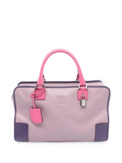 Pre-owned Loewe 2000s Amazona36 Calf Leather Tote Bag In Neutrals