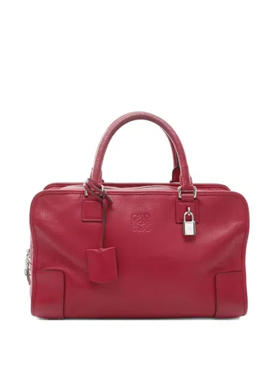 Pre-owned Loewe 2000s Amazona36 Leather Tote Bag In Red
