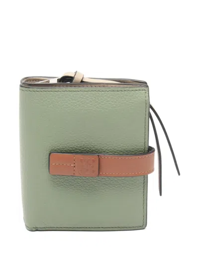 Pre-owned Loewe 2000s Anagram Bi-fold Wallet In Green