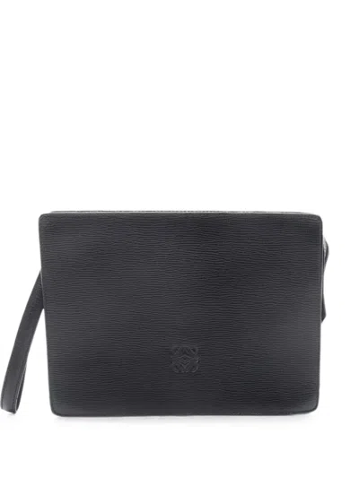 Loewe 2000s Anagram Clutch Bag In Black