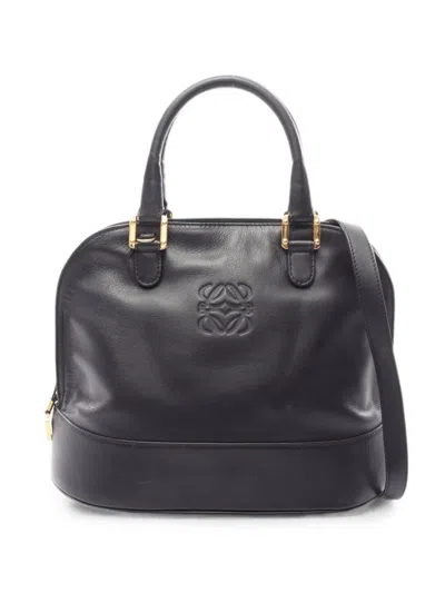 Pre-owned Loewe 2000s Anagram Handbag In Black