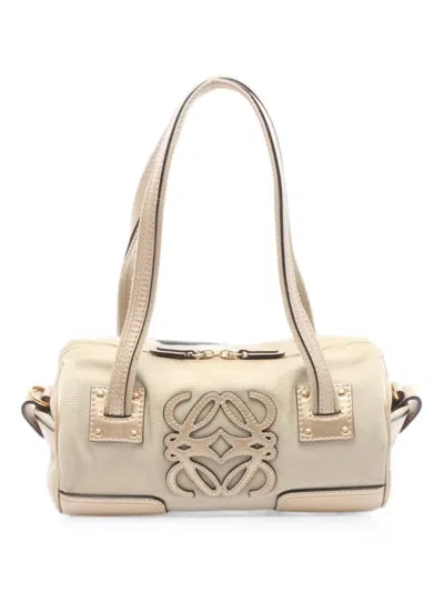 Pre-owned Loewe 2000s Anagram Handbag In Neutrals