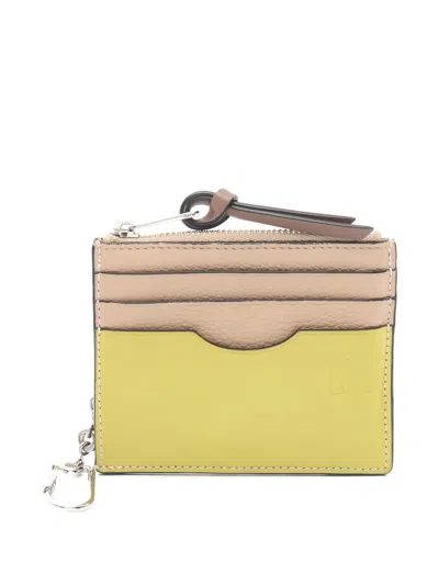 Pre-owned Loewe 2000s Anagram Leather Card Case In Neutral