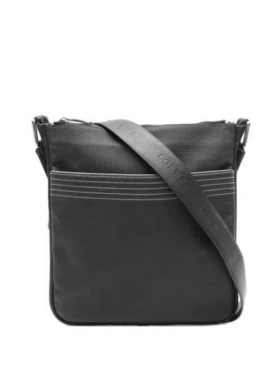 Pre-owned Loewe 2000s Anagram Leather Shoulder Bag In Black