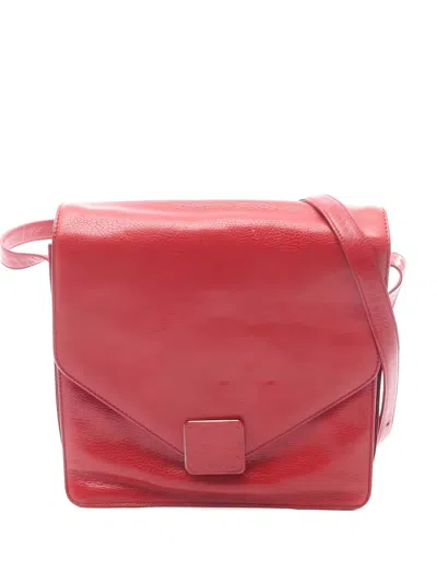 Pre-owned Loewe 2000s Anagram Leather Shoulder Bag In Red