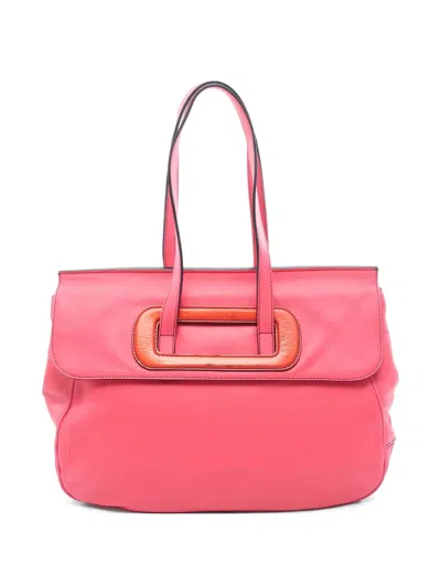 Pre-owned Loewe 2000s Anagram Leather Tote Bag In Pink