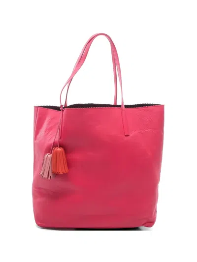 Pre-owned Loewe 2000s Anagram Leather Tote Bag In Pink