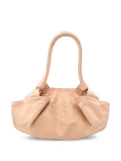 Pre-owned Loewe 2000s Anagram Nappa Aire Shoulder Bag In Neutrals