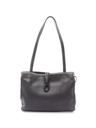 Pre-owned Loewe 2000s Anagram Shoulder Bag In Black
