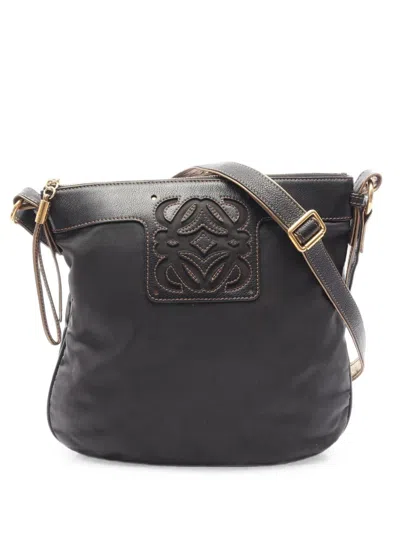Pre-owned Loewe 2000s Anagram Shoulder Bag In Black