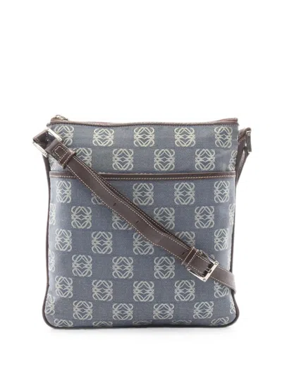 Pre-owned Loewe 2000s Anagram Shoulder Bag In Blue
