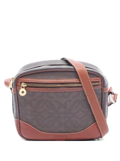 Pre-owned Loewe 2000s Anagram Shoulder Bag In Brown