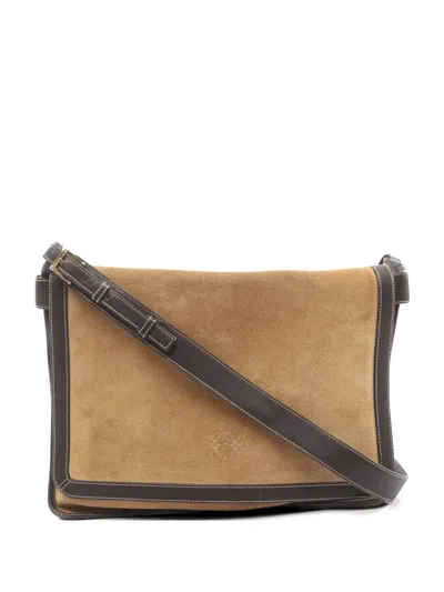 Pre-owned Loewe 2000s Anagram Shoulder Bag In Brown