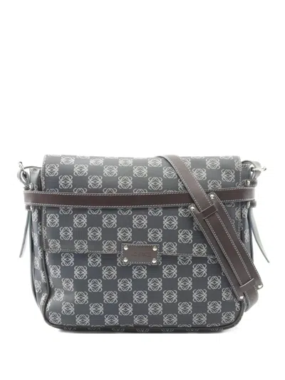 Pre-owned Loewe 2000s Anagram Shoulder Bag In Gray