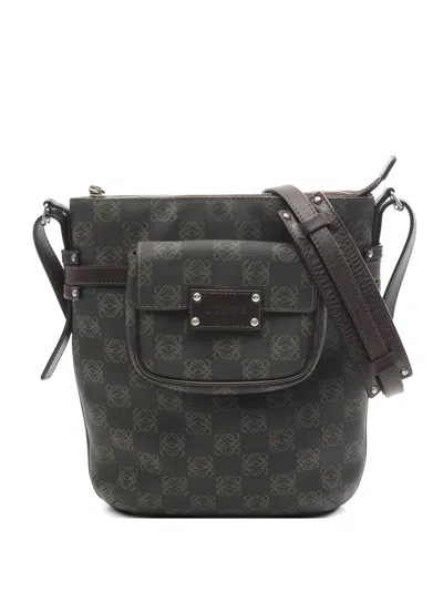 Pre-owned Loewe 2000s Anagram Shoulder Bag In Gray