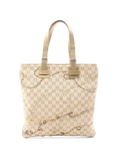 Pre-owned Loewe 2000s Anagram Shoulder Bag In Neutral