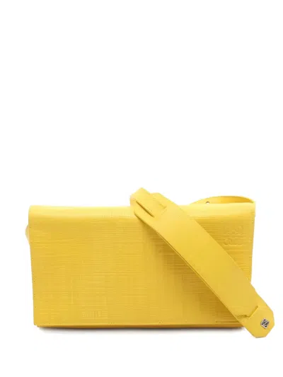 Pre-owned Loewe 2000s Anagram Shoulder Bag In Yellow