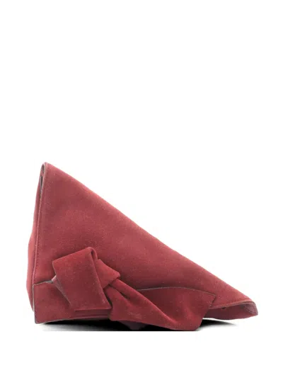 Pre-owned Loewe 2000s Anagram Suede Clutch Bag In Red