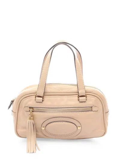 Pre-owned Loewe 2000s Anagram Tassel Handbag In Neutral