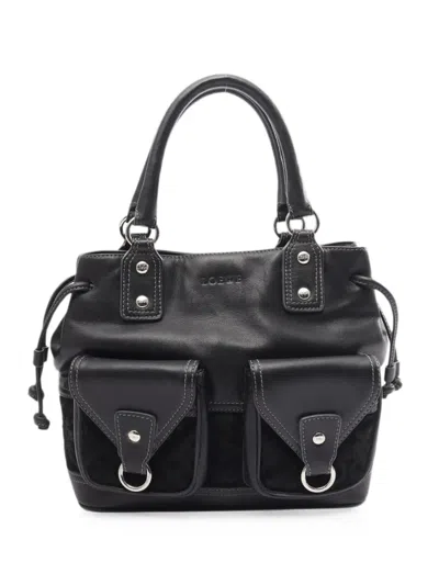 Pre-owned Loewe 2000s Anagram Tote Bag In Black