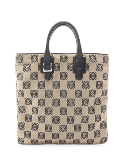 Pre-owned Loewe 2000s Anagram Tote Bag In Neutrals