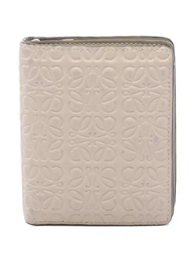 Pre-owned Loewe 2000s Anagram-debossed Wallet In Neutral