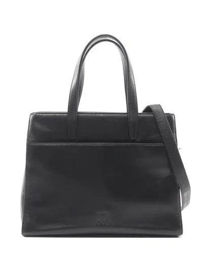 Pre-owned Loewe 2000s Anagram-embossed Tote Bag In Black