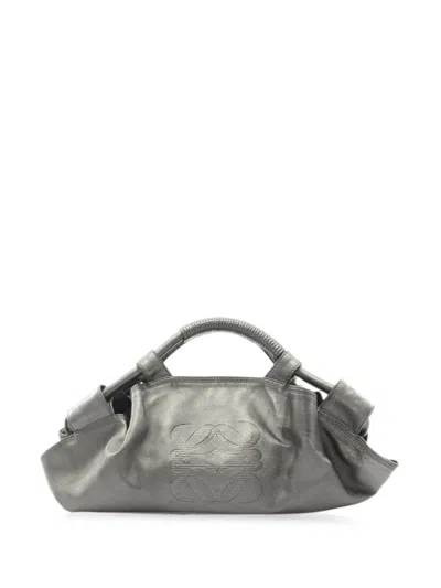 Pre-owned Loewe 2000s Anagram-embossed Tote Bag In Silver
