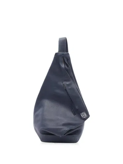 Pre-owned Loewe 2000s Anton Leather Backpack In Blue