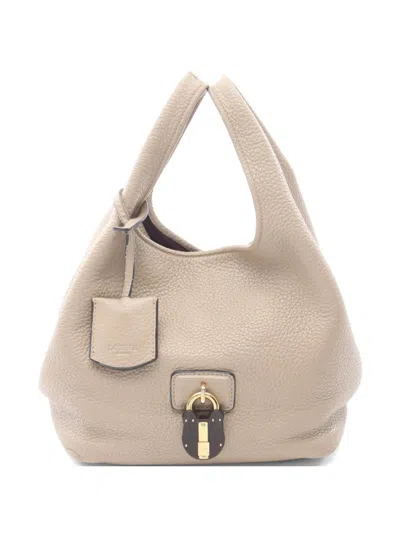 Pre-owned Loewe 2000s Callier Padlock Handbag In Neutral
